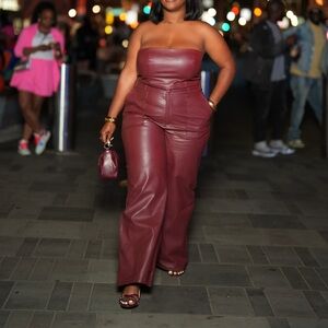 Two piece Oxblood Pants Set